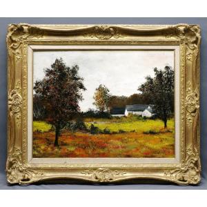 Tableau Le Champ Jaune par M De Saint Alban 1967