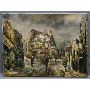 Raymond Besse Banlieue Est Hiver vers 1950 neige