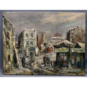 Raymond Besse vers 1950 neige sur la Zone Saint Ouen