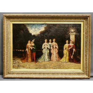 Adolphe MONTICELLI tableau sur bois 19ème 