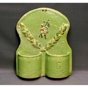 Late 19th-century "terre De Fer" Wall-mounted Cutlery Drainer