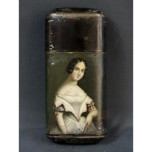 Boite étuit à Cigares 19ème époque Romantique Miniature