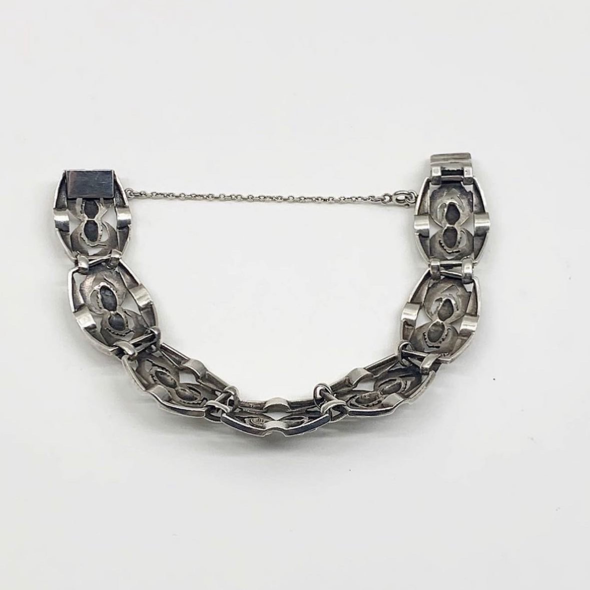 Bracelet Argent Pommes De Pin 1930-photo-4