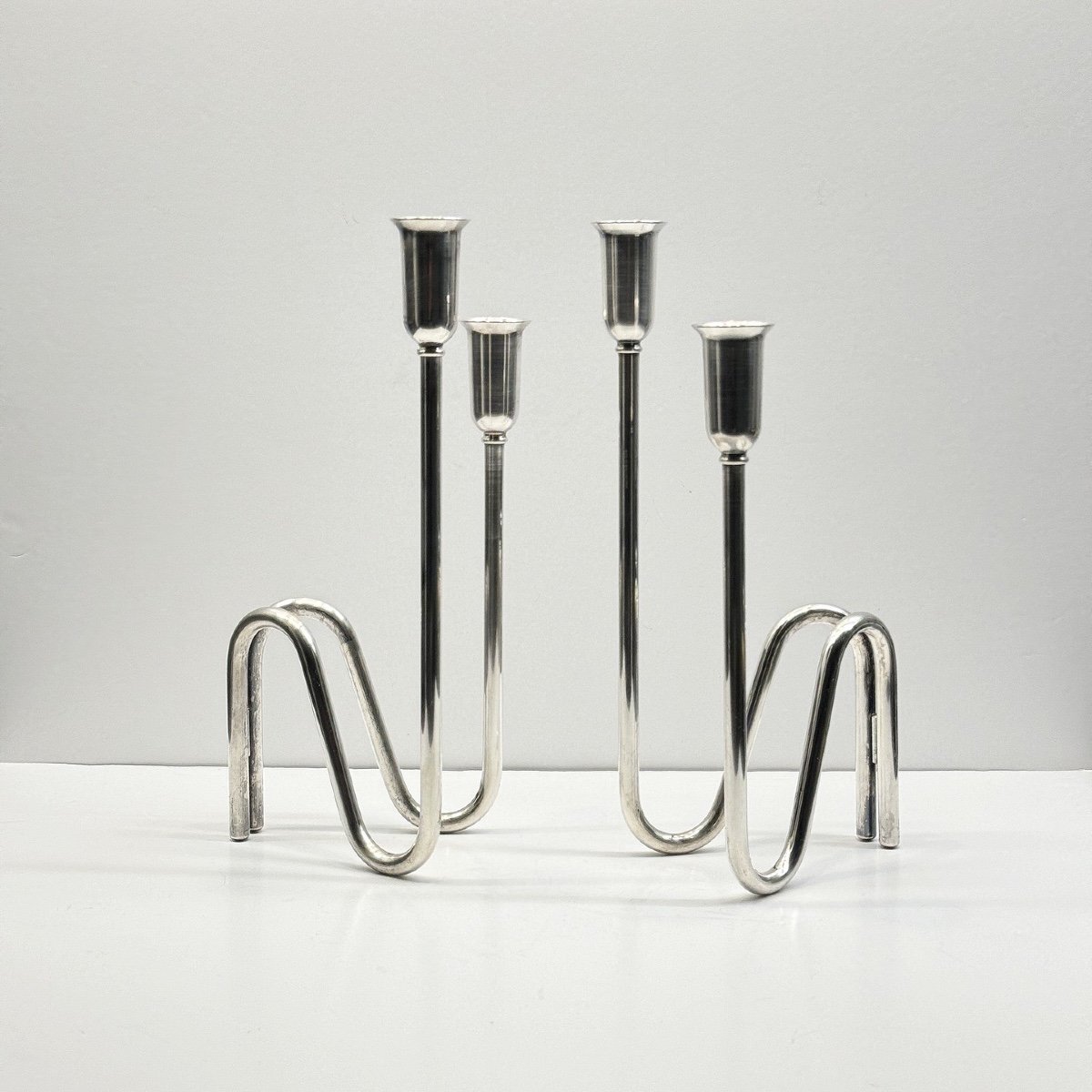 Epb II Maestri Italy Paire De Bougeoirs