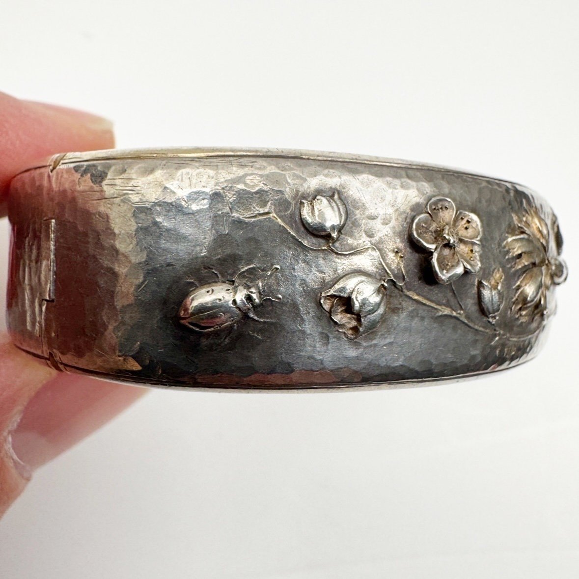 Art Nouveau Bracelet Argent Et Vermeil-photo-2