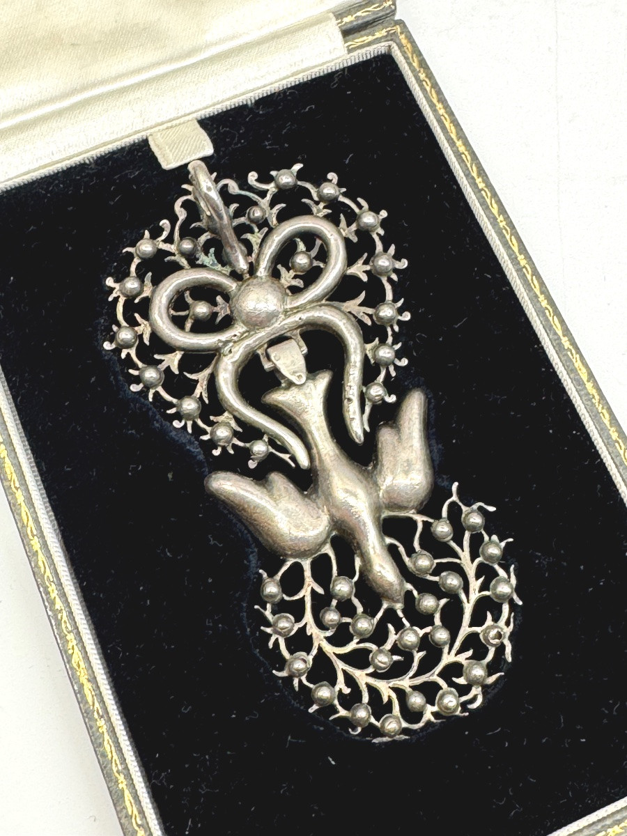 Holy Spirit Silver Pendant With Rhinestones -photo-4