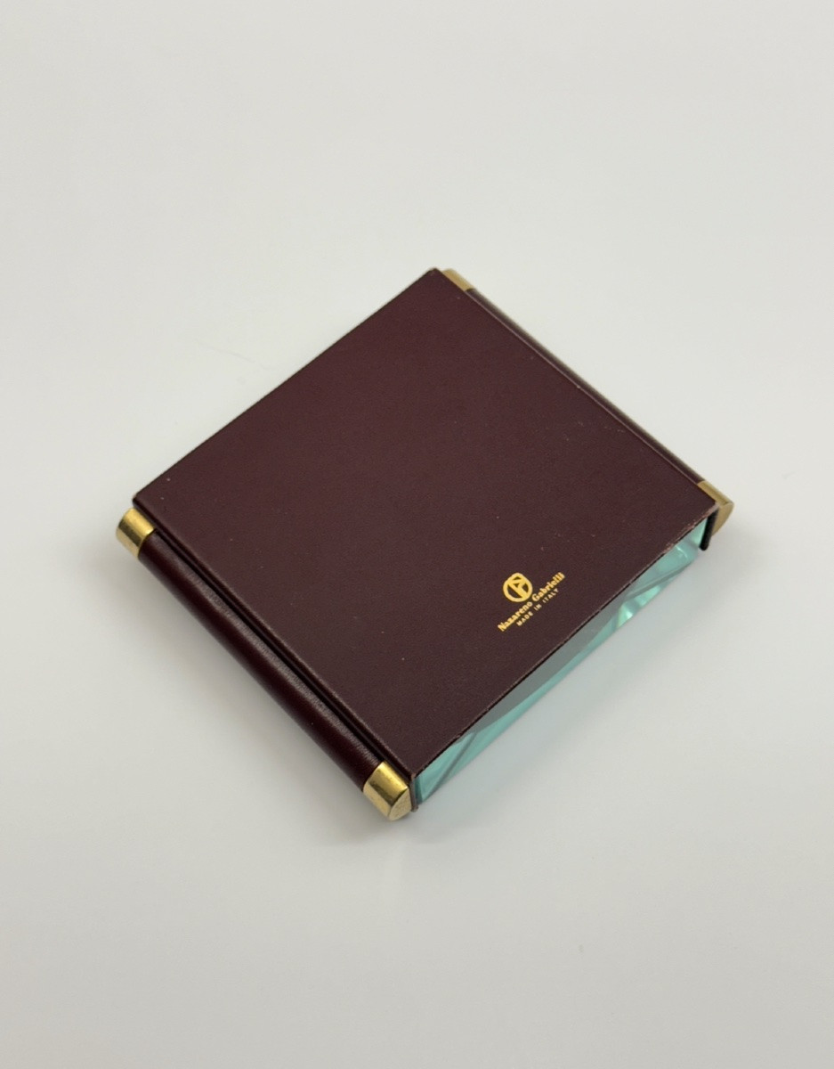 Glass And Leather Ashtray, 1970s-photo-4