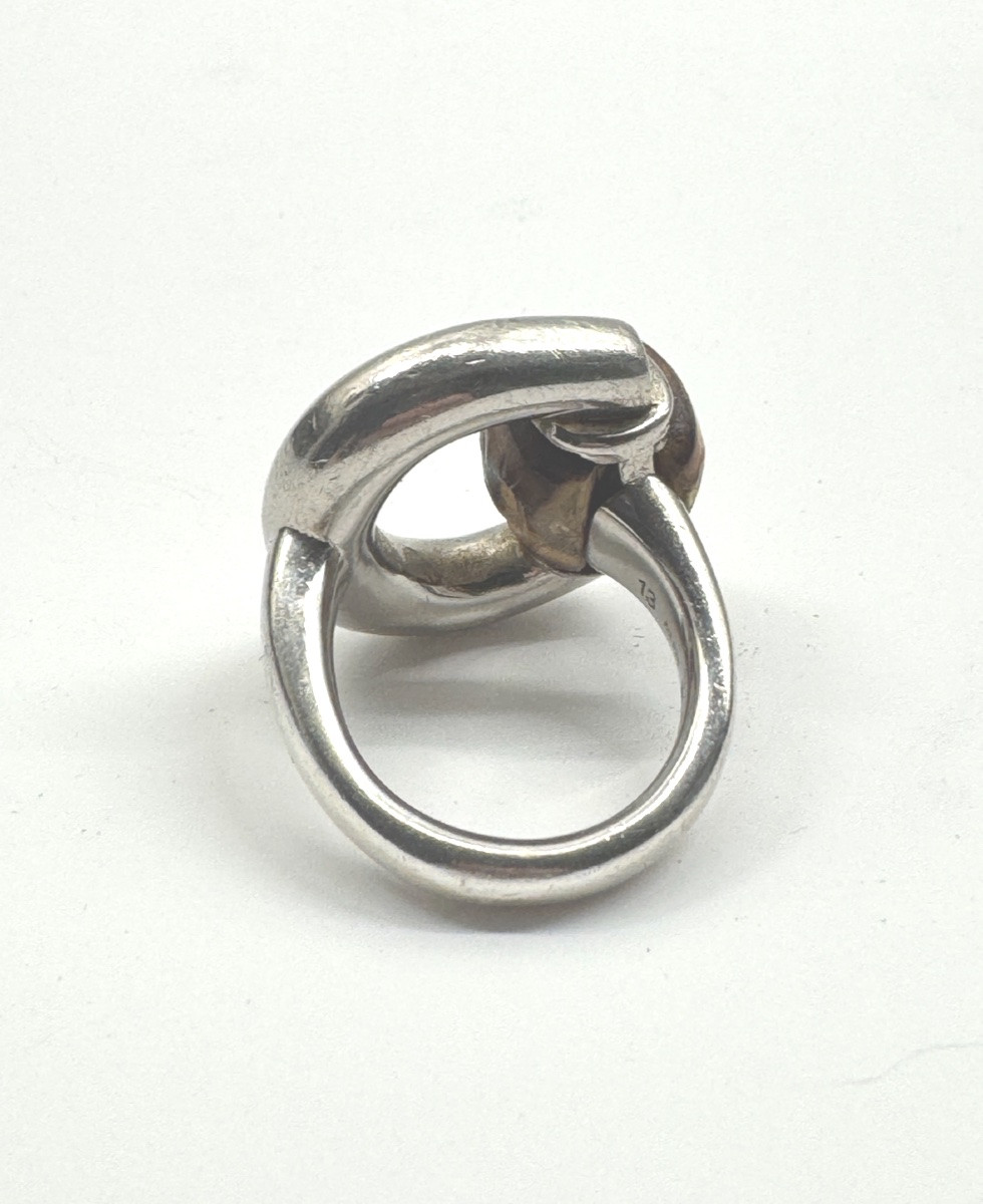 Gucci bague argent et bambou -photo-2