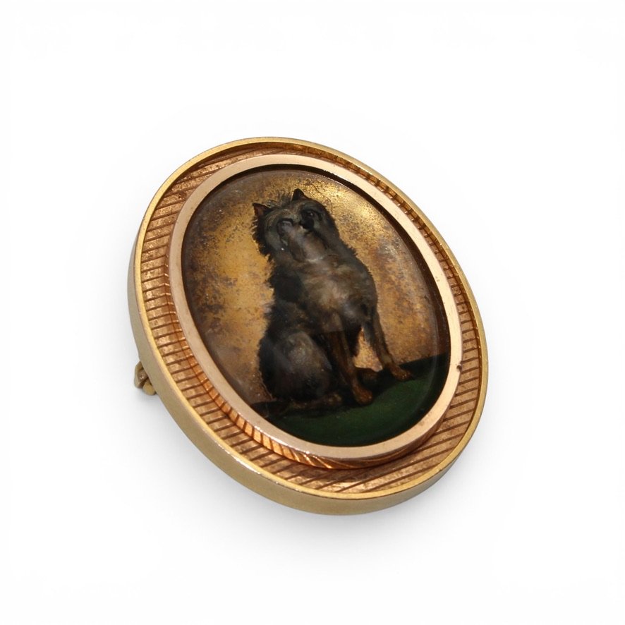 Broche, Verre d’Essex model « Chien », XIXe-photo-2