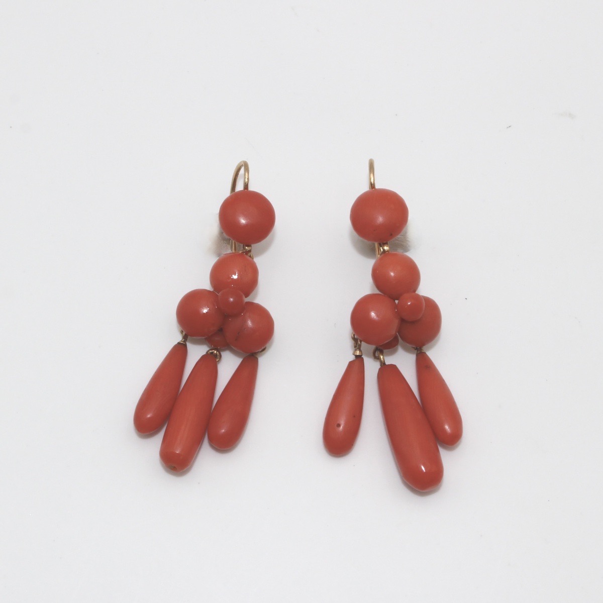 Boucles d'oreilles corail XIXe-photo-3