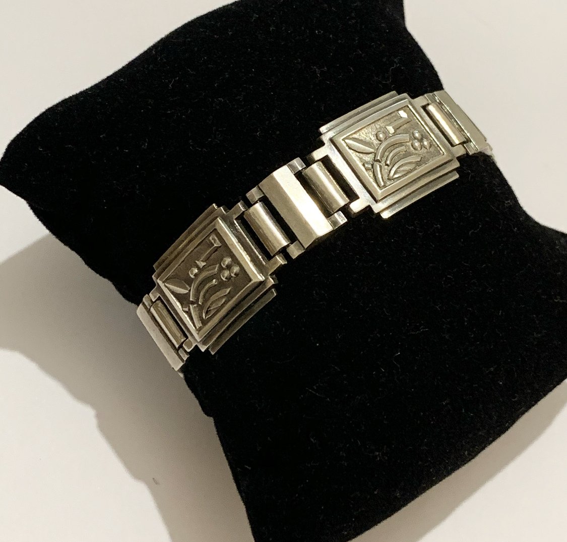 Art Deco Silver Bracelet-photo-2