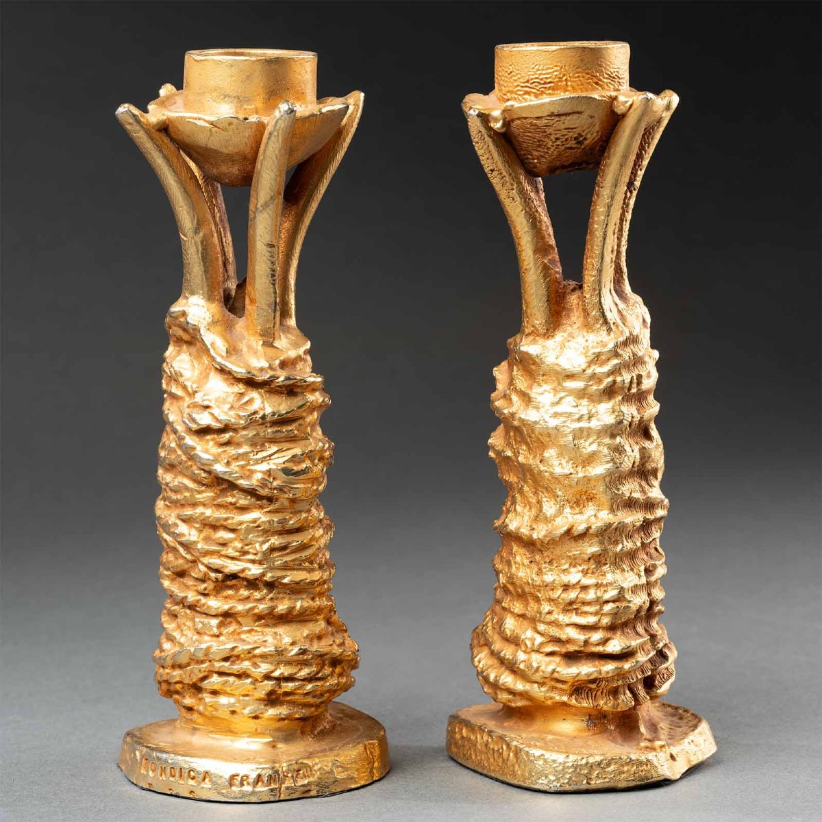 Pair Of Sculptural Candlesticks By Pierre Casenove For Fondica-photo-3