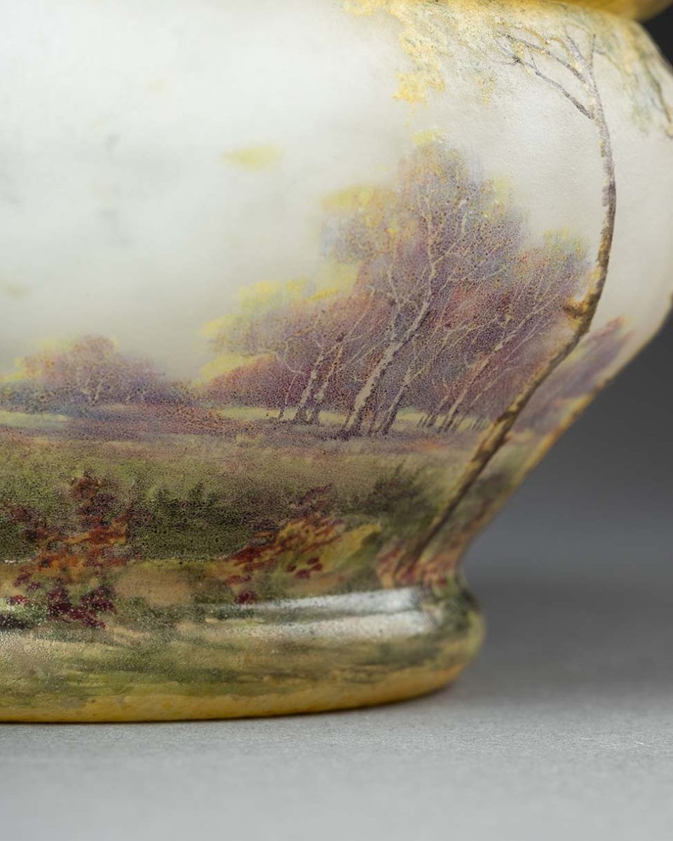 Daum Jewelry Box In Frosted Enameled Glass – Circa 1900-photo-2