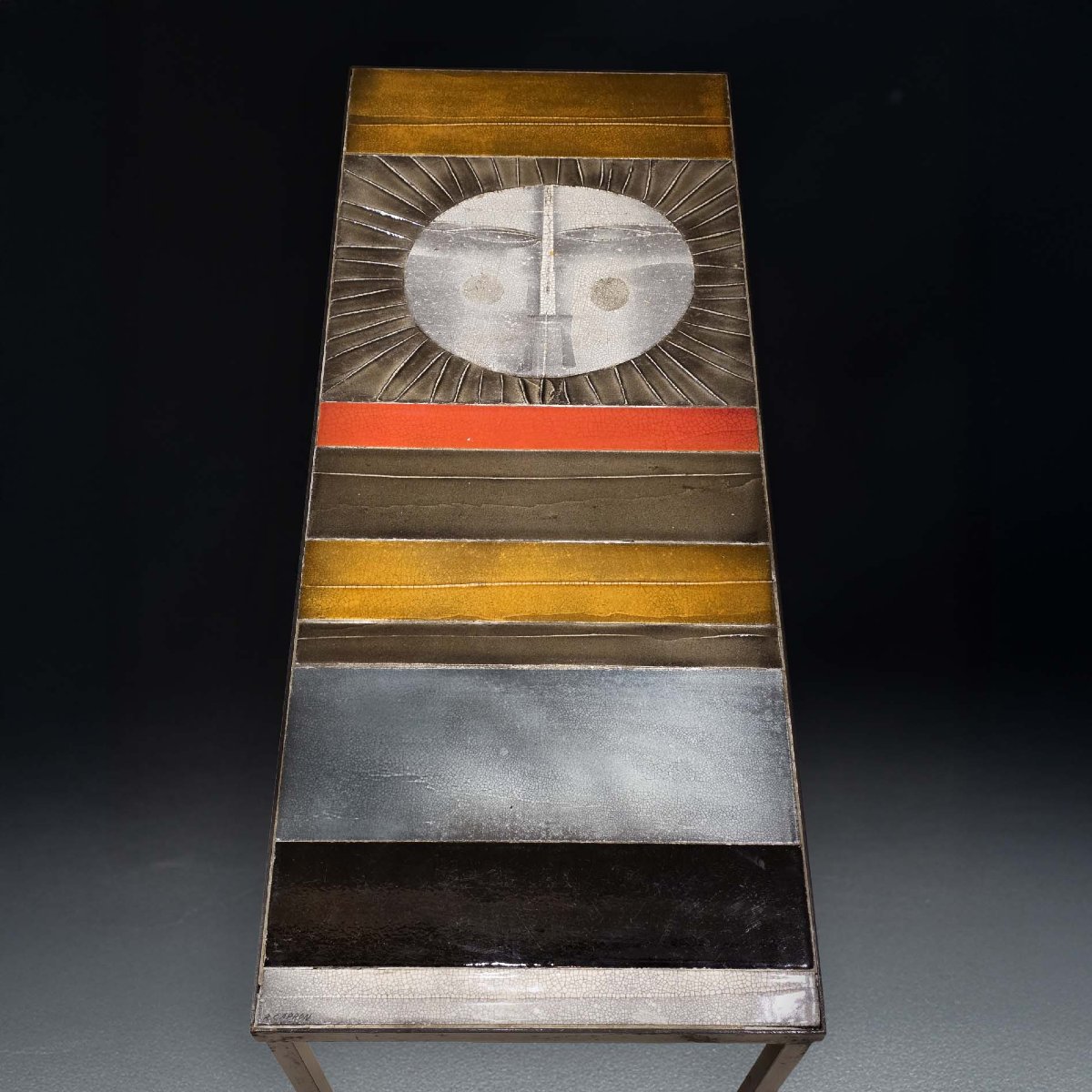 Roger Capron – Table basse “Soleil”, circa 1975 – céramique émaillée et structure métallique-photo-2