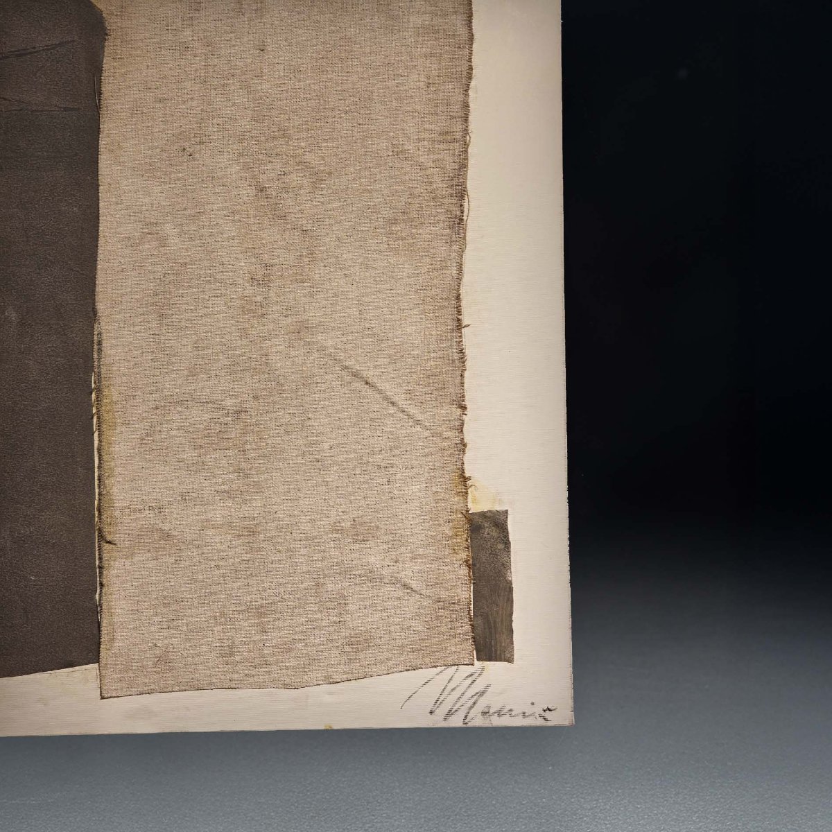 Edoardo Menini - Abstract Textile Composition, 1955 - Mixed Technique On Canvas-photo-2