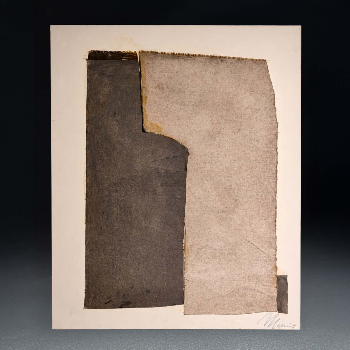 Edoardo Menini - Abstract Textile Composition, 1955 - Mixed Technique On Canvas