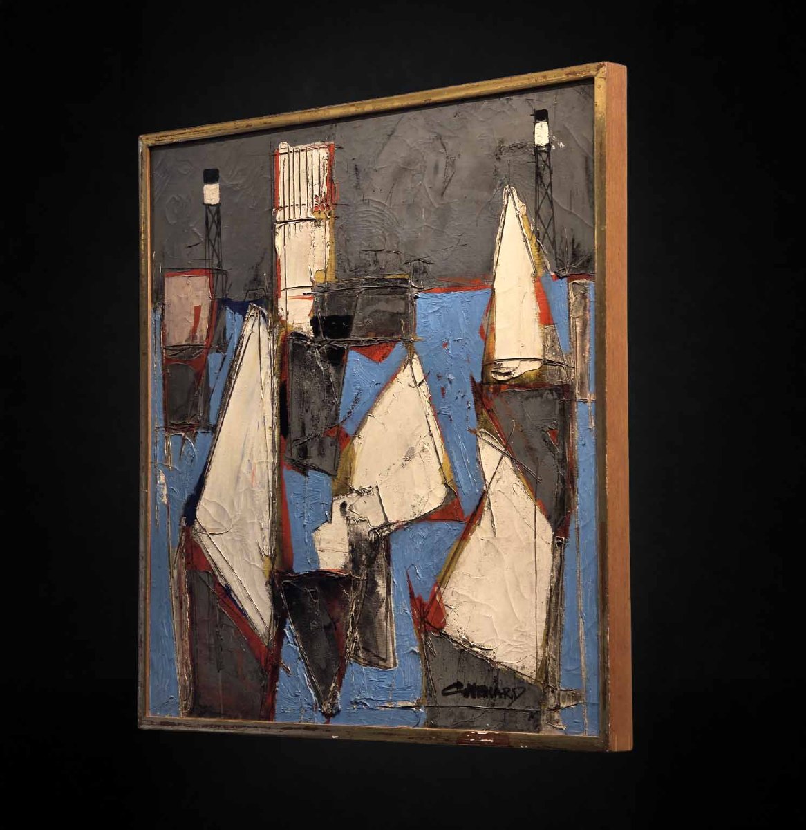 Claude Vénard (1913–1999) – Vue d’un port – Huile sur toile-photo-2