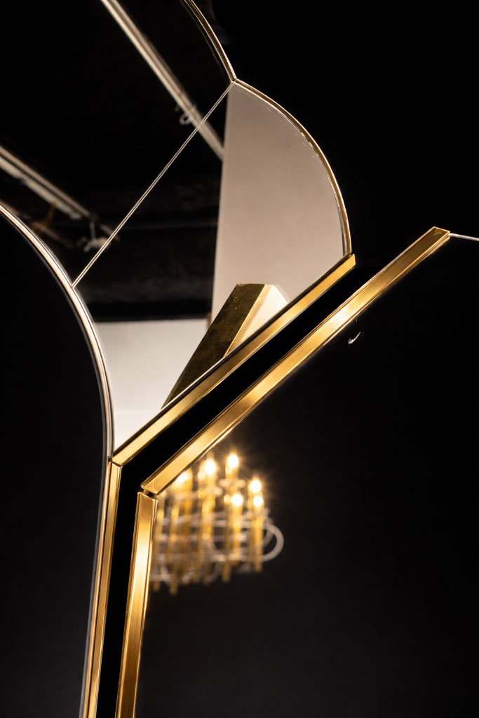 Miroir triptyque “Alain Delon” de la Maison Jansen – Vers 1970-photo-1