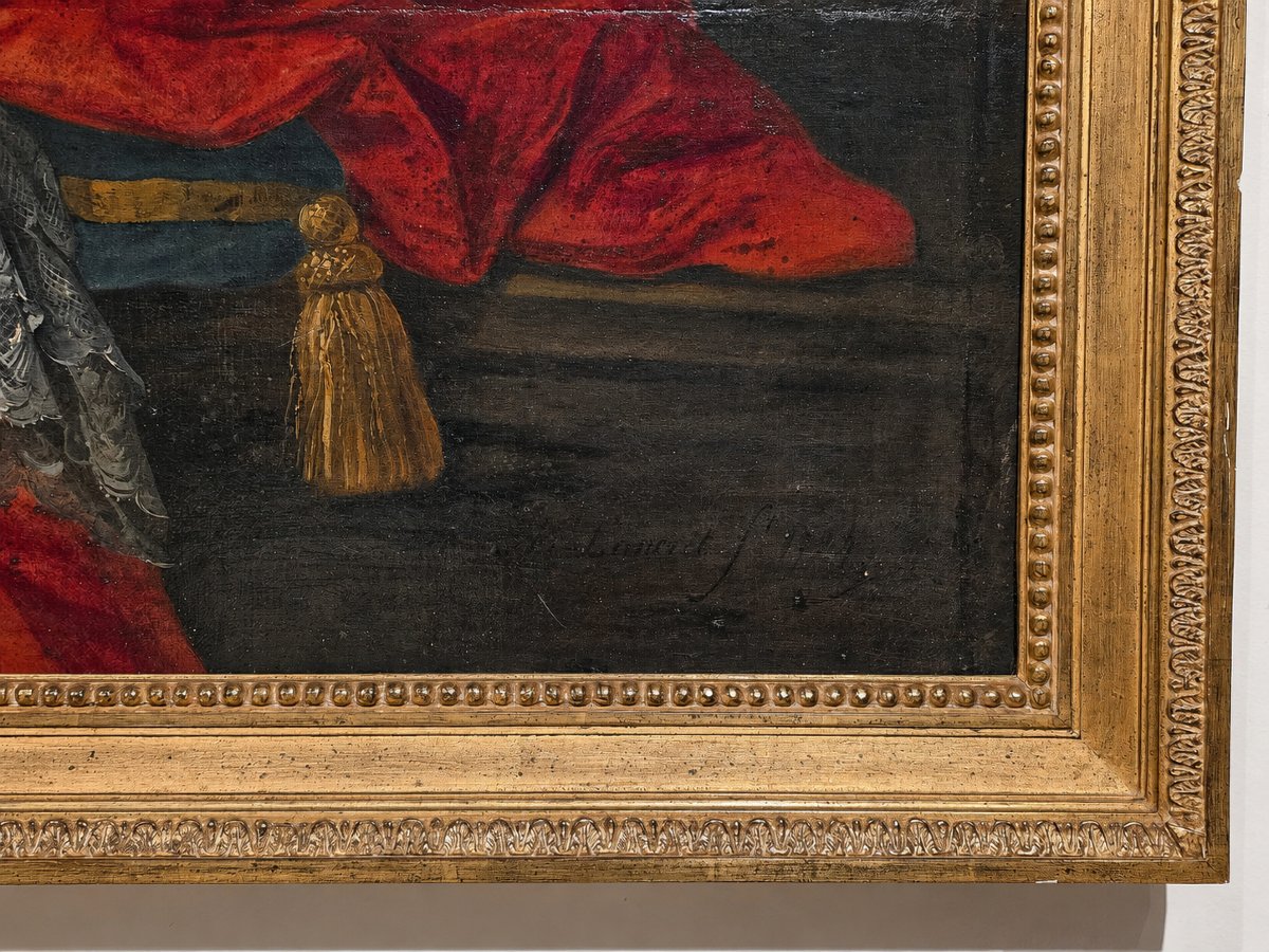 Portrait Of A Lady With A Greyhound, Oil On Canvas, 18th-century French School-photo-3