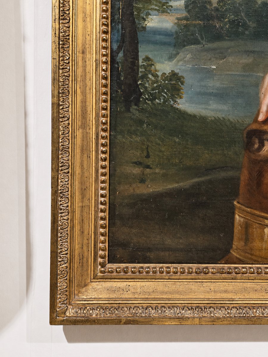 Portrait Of A Lady With A Greyhound, Oil On Canvas, 18th-century French School-photo-2