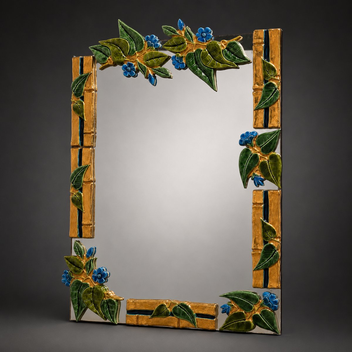 Marion De Crécy — Large Mirror In Glazed Ceramic And Gold, Mithé Espelt Studio-photo-2