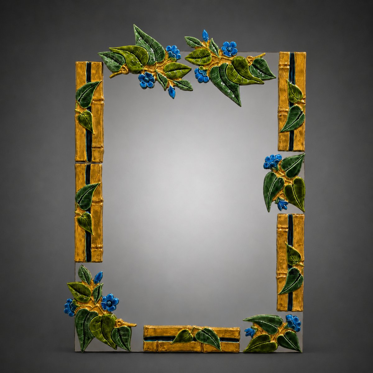 Marion De Crécy — Large Mirror In Glazed Ceramic And Gold, Mithé Espelt Studio