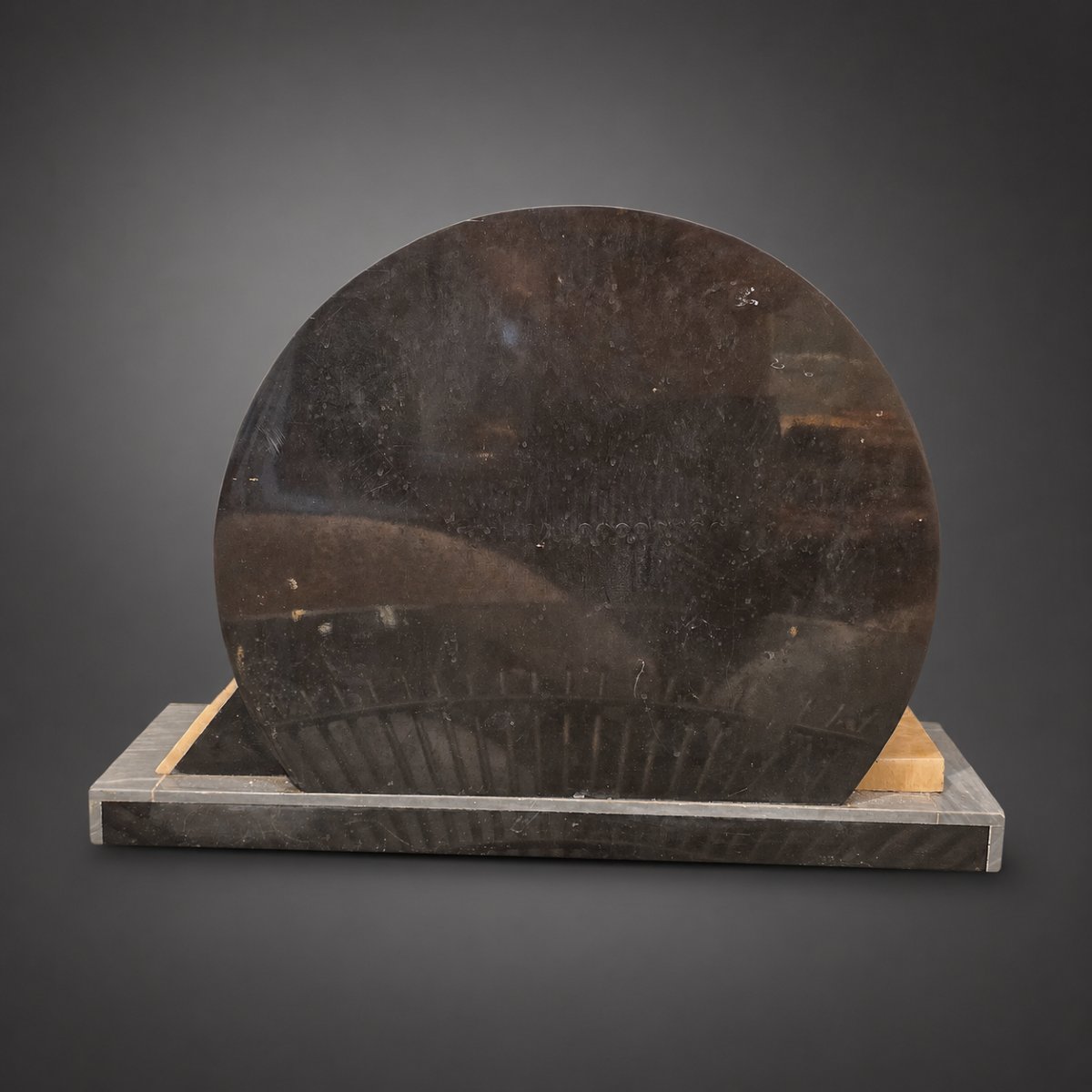 Art Deco Sculpture Featuring Two Wading Birds And A Turtle, Marble And Onyx, Circa 1930-photo-3