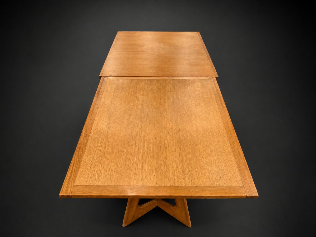 Guillerme And Chambron — Dining Table With A Folding Top In Oak-photo-3