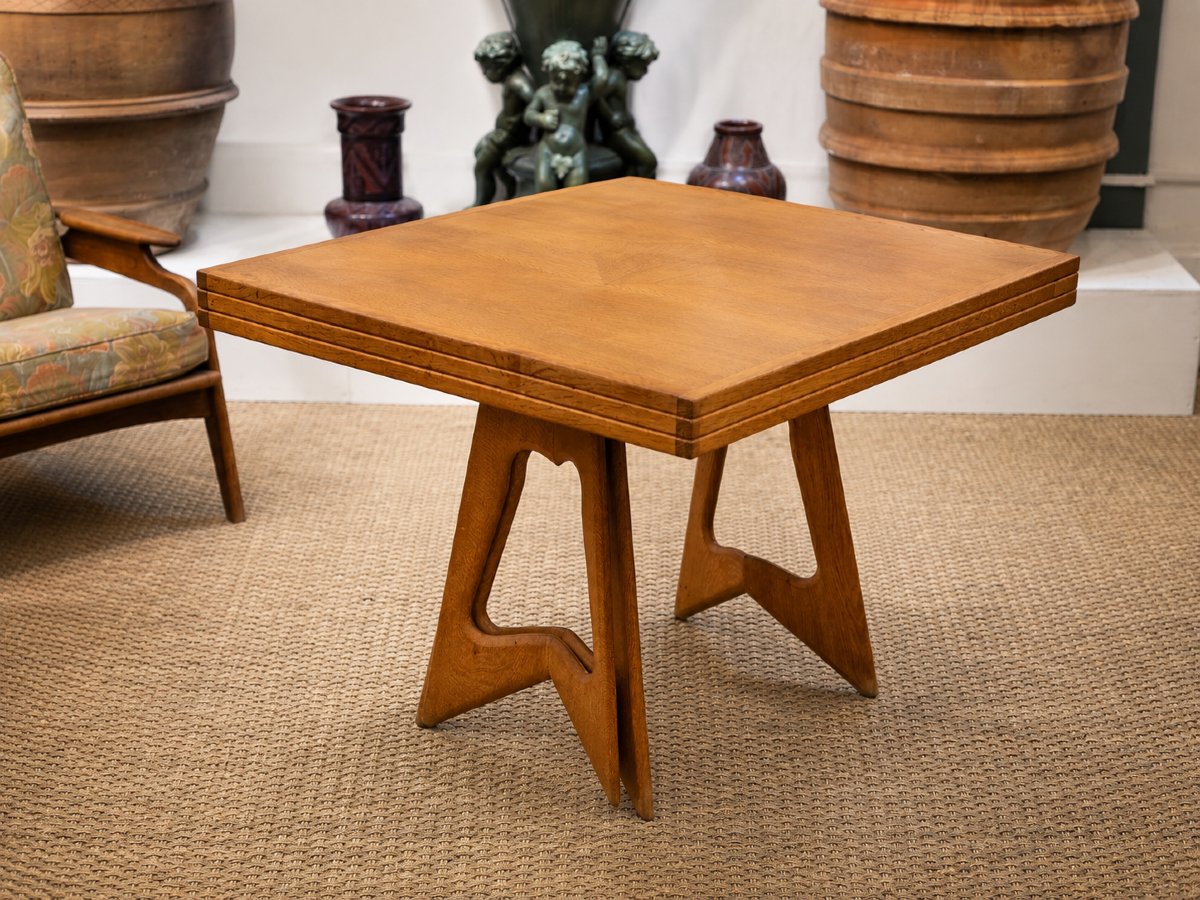 Guillerme And Chambron — Dining Table With A Folding Top In Oak-photo-1