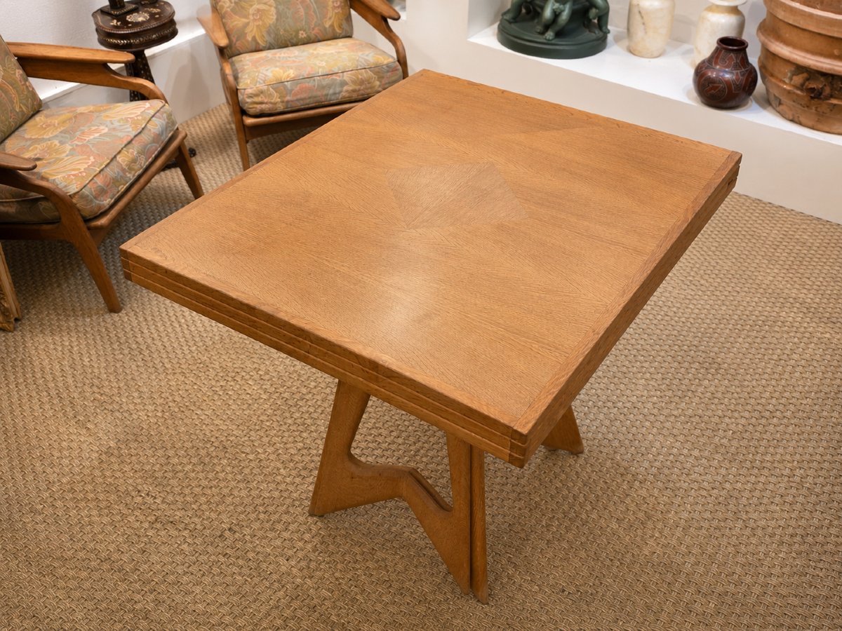 Guillerme And Chambron — Dining Table With A Folding Top In Oak-photo-2