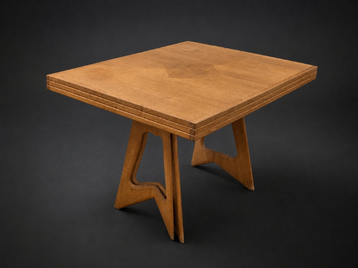 Guillerme And Chambron — Dining Table With A Folding Top In Oak