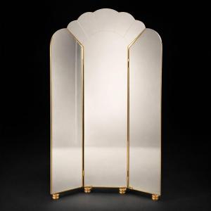 Miroir triptyque “Alain Delon” de la Maison Jansen – Vers 1970