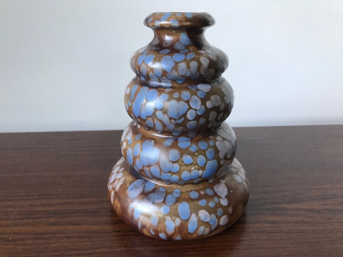 Speckled Ceramic Vase, Belgium, Circa 196o.-photo-2