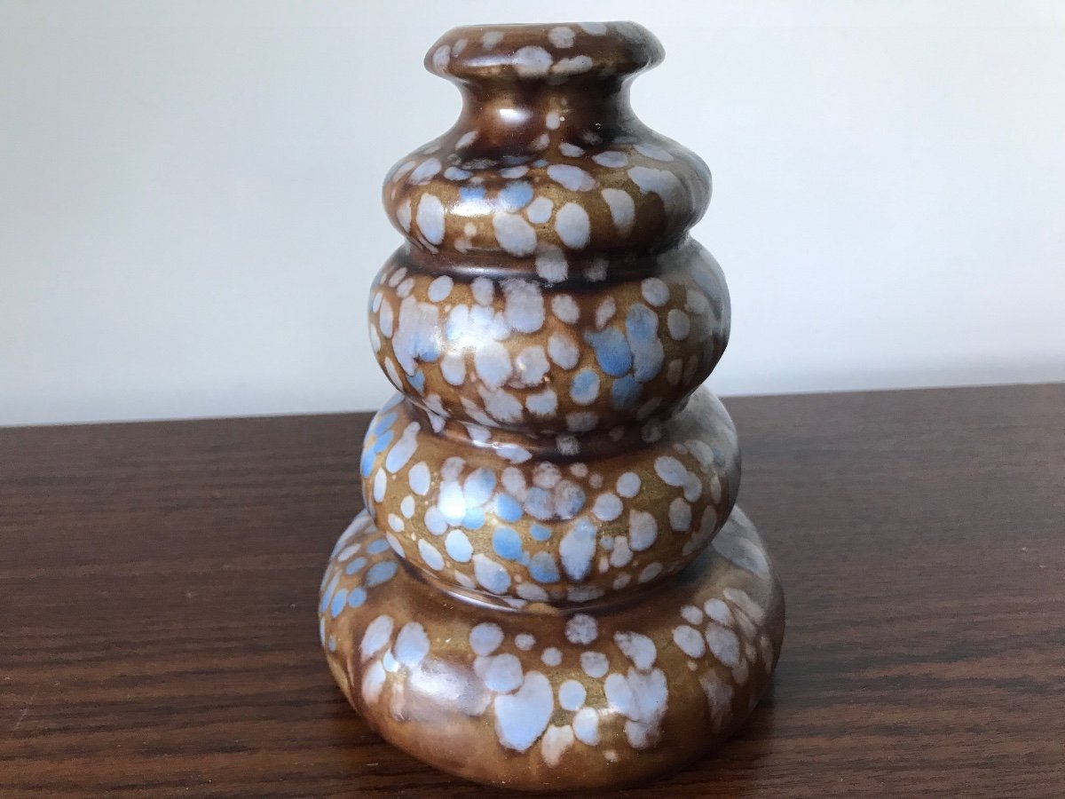 Speckled Ceramic Vase, Belgium, Circa 196o.-photo-3