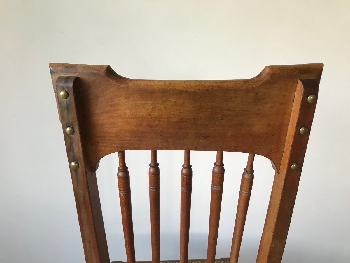 Chaise de nourrice, esprit Arts and Crafts, debut XXeme.-photo-4