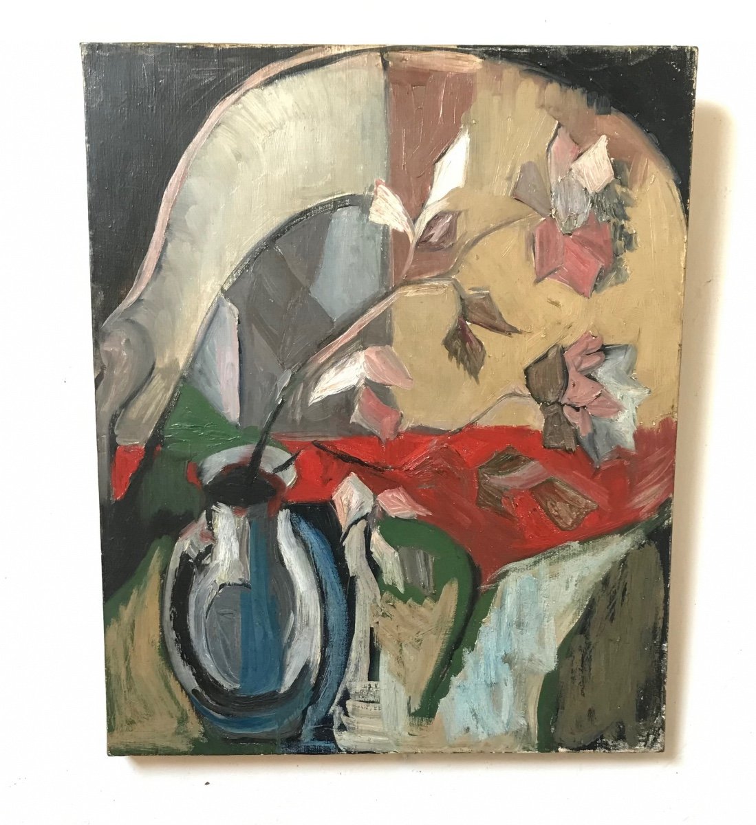 Bouquet Of Flowers, Oil On Canvas, Mid 20th Century.