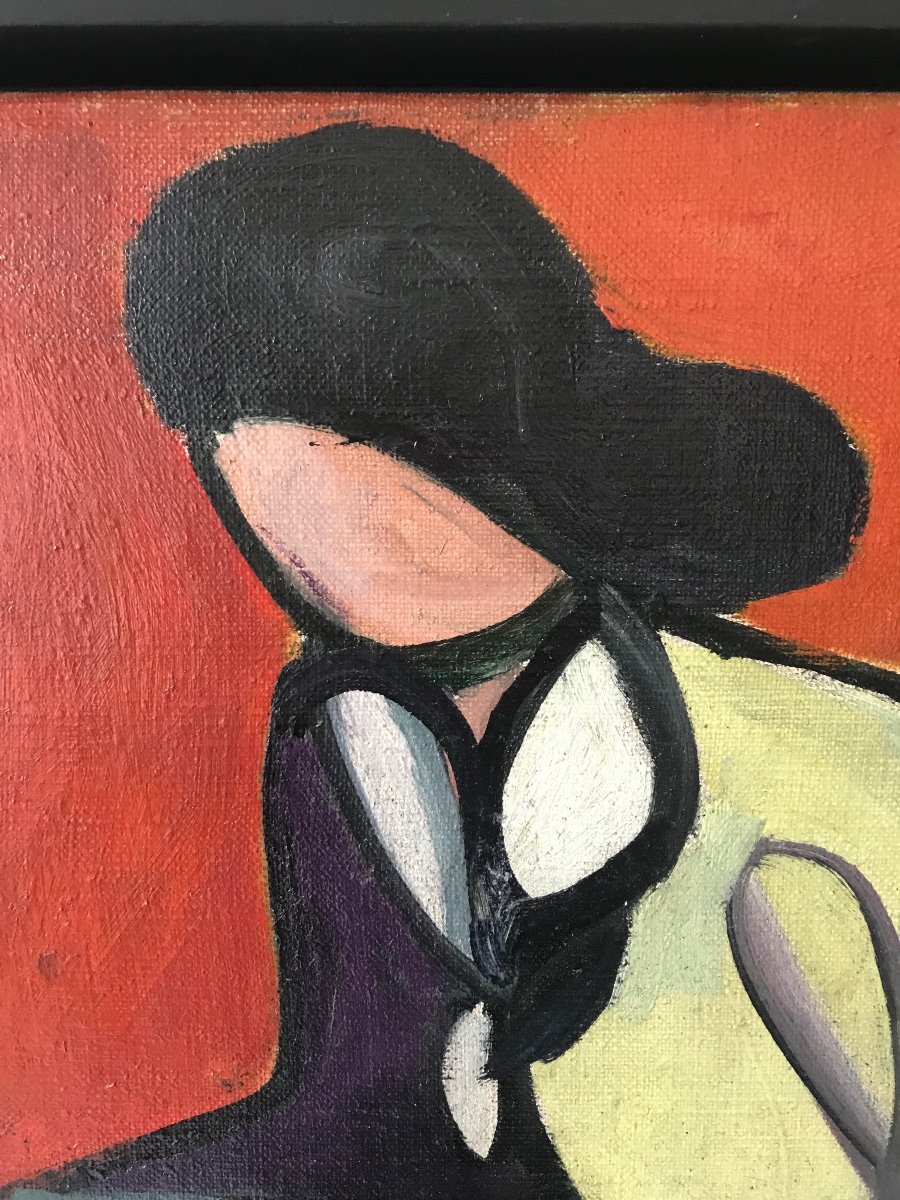 Jean Marzelle (1916-2005), Seated Woman, Oil On Canvas.-photo-2