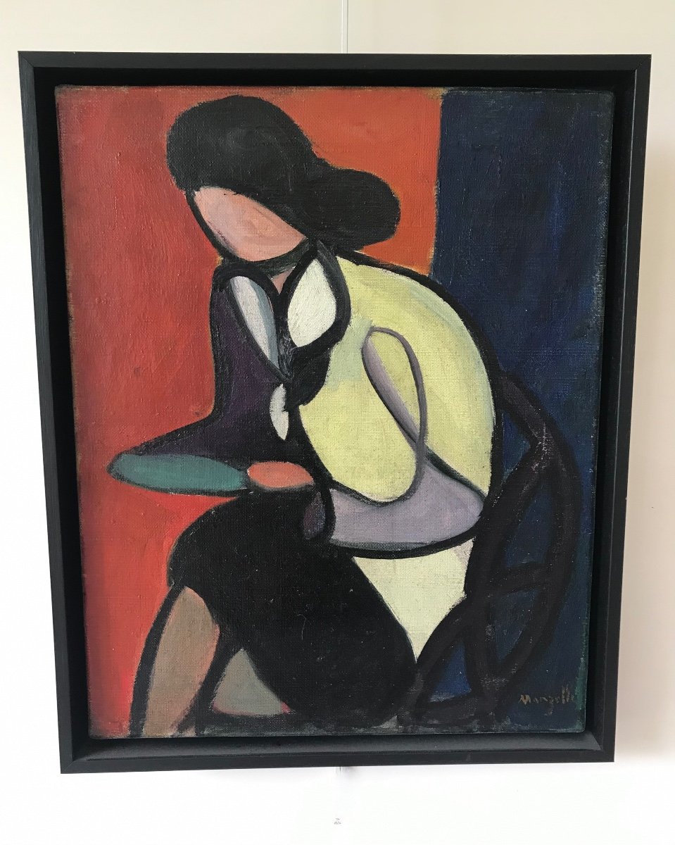 Jean Marzelle (1916-2005), Seated Woman, Oil On Canvas.