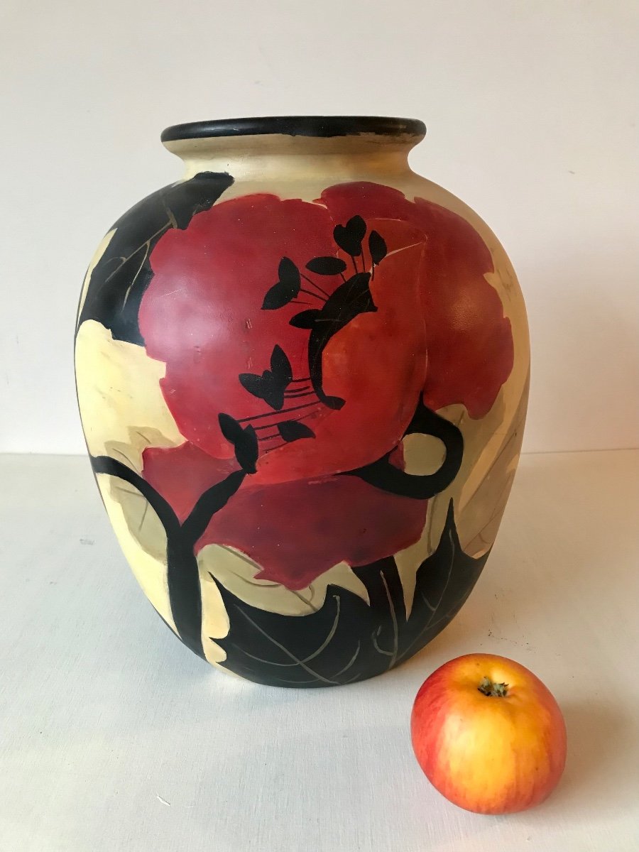 Ceramic Vase By Louis Giraud, Vallauris, Circa 1940.-photo-2