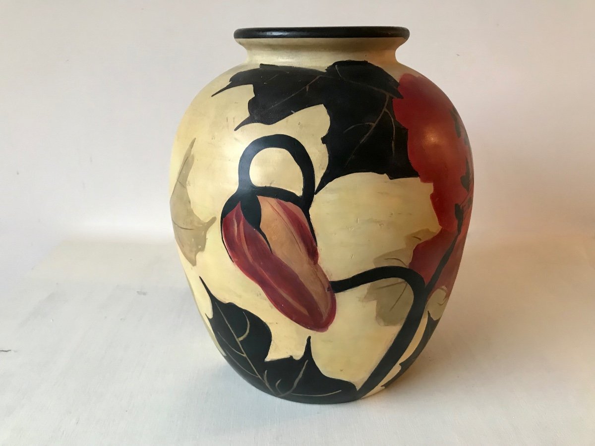 Ceramic Vase By Louis Giraud, Vallauris, Circa 1940.-photo-3