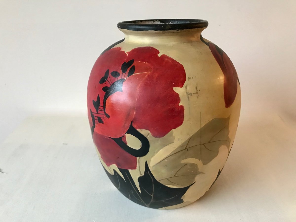 Ceramic Vase By Louis Giraud, Vallauris, Circa 1940.-photo-3