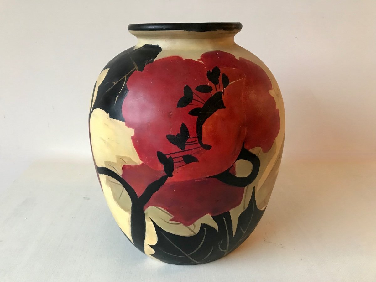 Ceramic Vase By Louis Giraud, Vallauris, Circa 1940.