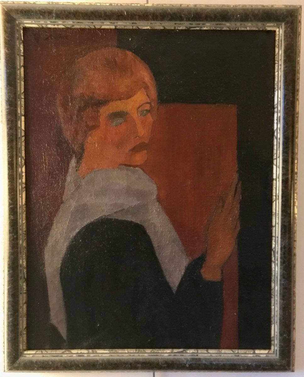 Portrait de femme, Ecole française du XXème siècle, huile sur toile.