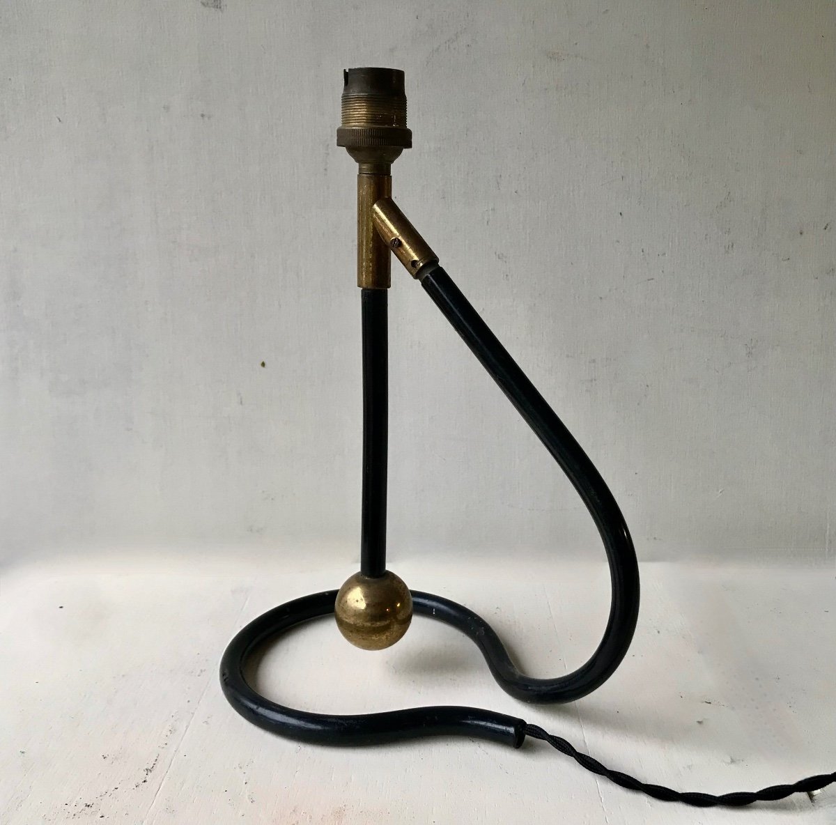 Scandinavian Lamp In Brass And Metal By Kaare Klint, Denmark, Circa 1950.-photo-2