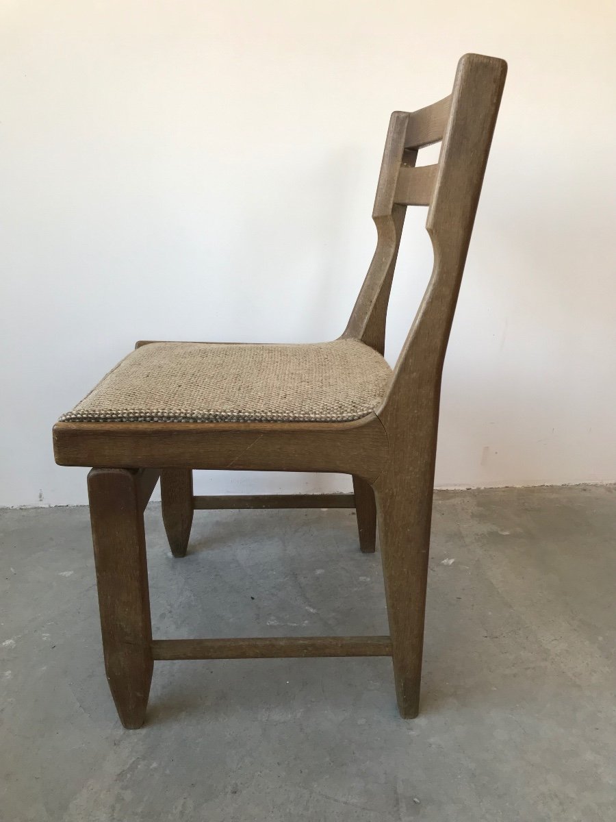 Pair Of Oak Chairs By Guillerme And Chambron, Circa 1960.-photo-2