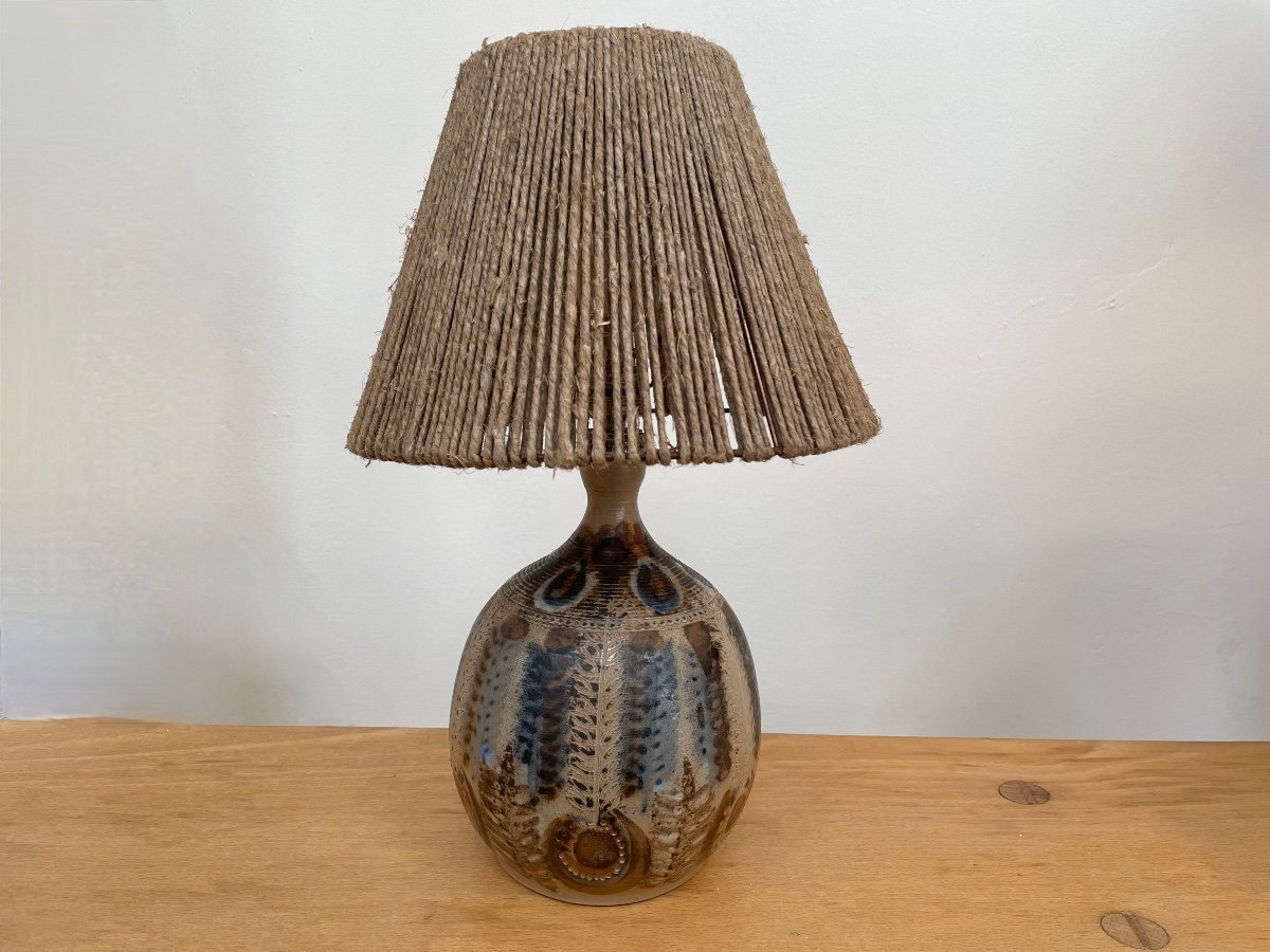 Ceramic Lamp By Jean-claude Courjault, La Cerisaie, Circa 1970.-photo-2