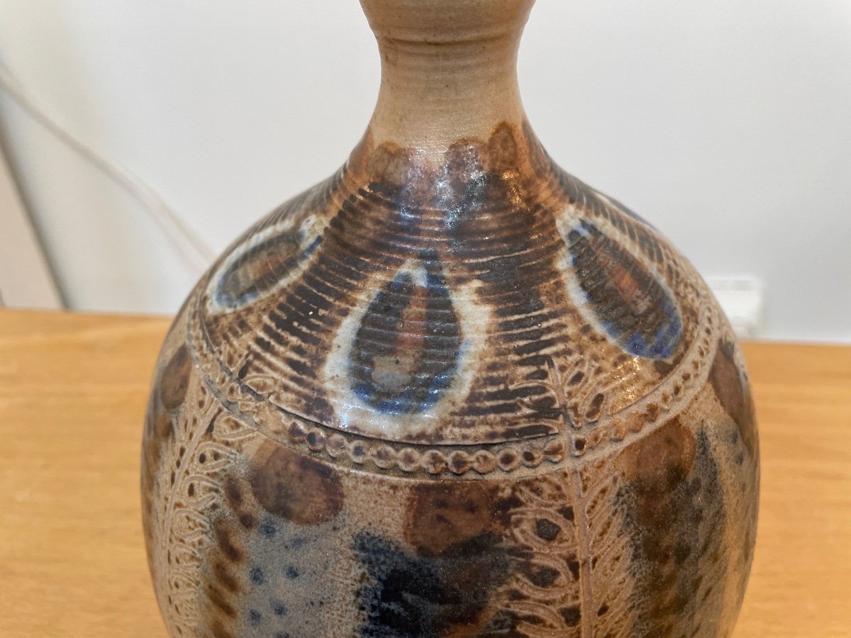 Ceramic Lamp By Jean-claude Courjault, La Cerisaie, Circa 1970.-photo-3