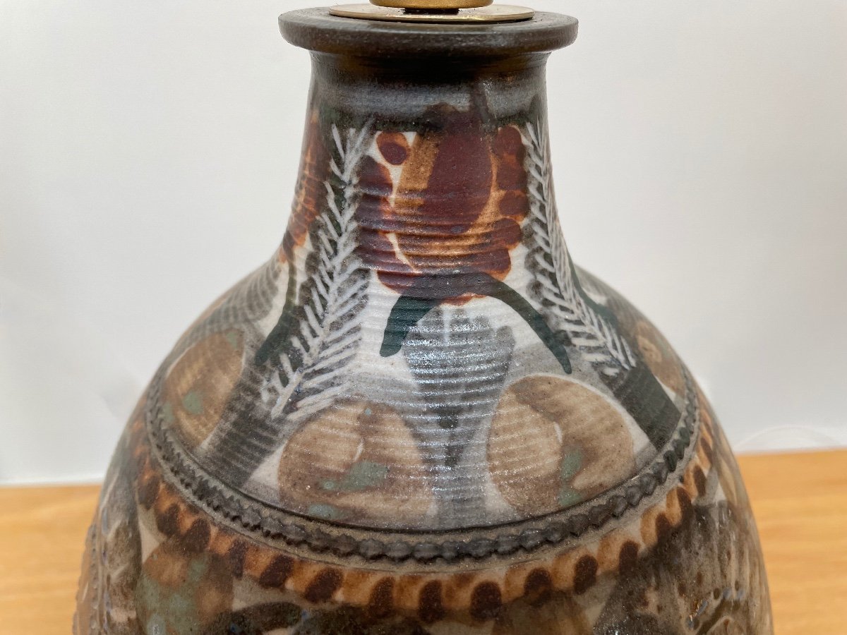 Ceramic Lamp By Jean-claude Courjault, La Cerisaie, Circa 1970.-photo-2