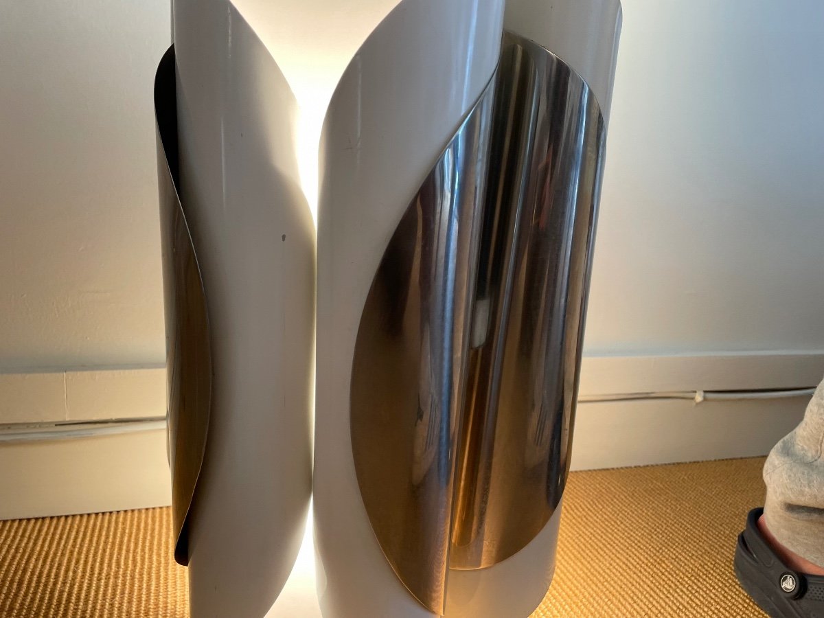 Chrome And Bakelite Pendant Light, Italy, 1970s.-photo-4