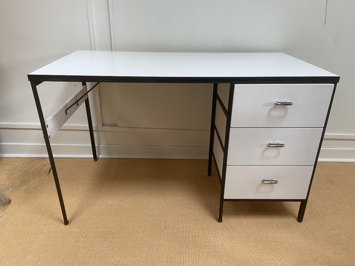 Large Black And White Georges Nelson Desk For Herman Miller, Usa, Circa 1950.-photo-7